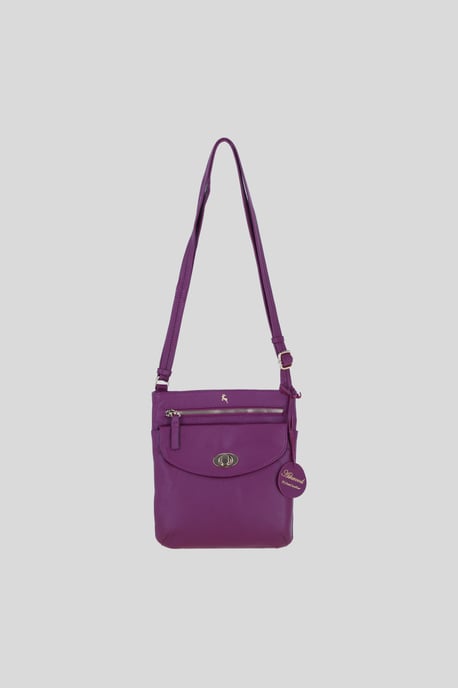 Leather Flat Crossbody Bag with Adjustable Leather Strap - Image 2