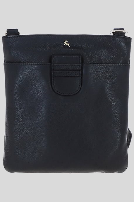 Genuine Leather Crossbody x Shoulder Bag with Golden Accents - Image 1