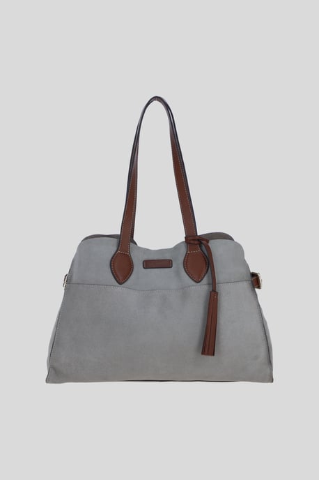 Real Suede Leather Shoulder Bag with Tassel Charm - Image 1