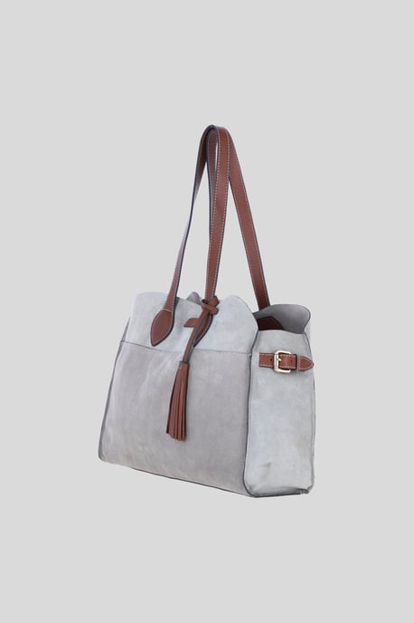 Real Suede Leather Shoulder Bag with Tassel Charm - Image 2