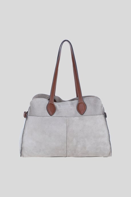 Real Suede Leather Shoulder Bag with Tassel Charm - Image 3