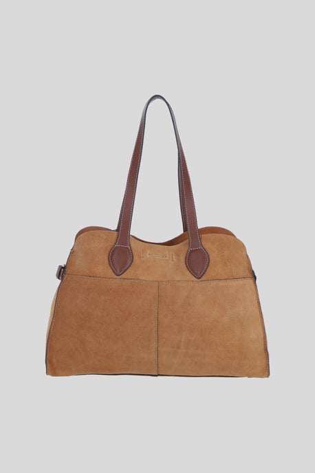 Real Suede Leather Shoulder Bag with Tassel Charm - Image 3