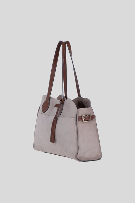 Real Suede Leather Shoulder Bag with Tassel Charm - Image 2