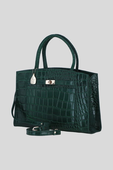 Real Leather Structured Handbag with Detachable Strap - Image 2