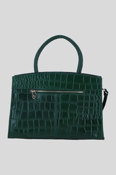 Real Leather Structured Handbag with Detachable Strap - Image 3