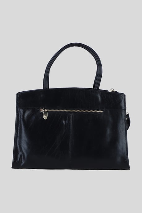 Real Leather Structured Handbag with Detachable Strap - Image 3