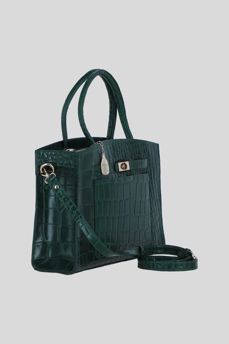 Real Leather Structured Handbag with Detachable Strap - Image 4