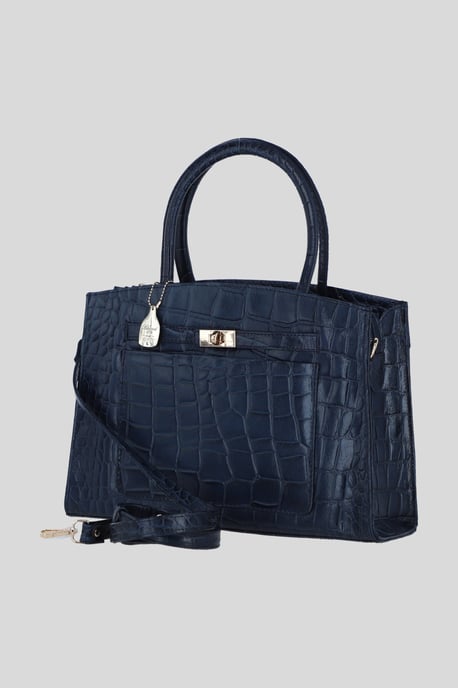 Real Leather Structured Handbag with Detachable Strap - Image 2