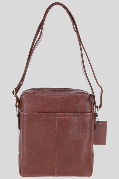 'Logan' Real Leather Messenger Bag - Image 4