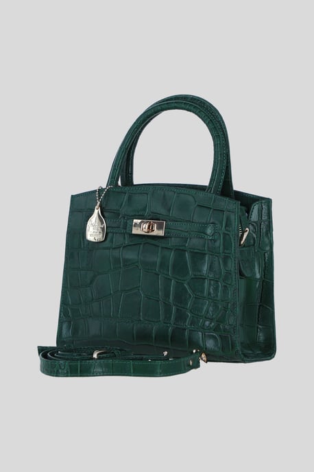 Genuine Leather Structured Handbag with Detachable Crossbody Strap - Image 2