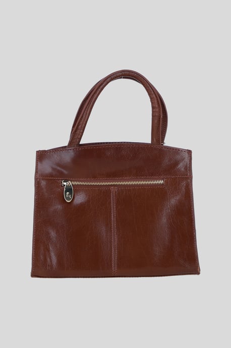 Genuine Leather Structured Handbag with Detachable Crossbody Strap - Image 3