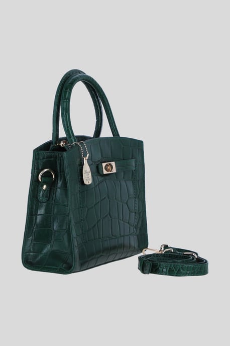 Genuine Leather Structured Handbag with Detachable Crossbody Strap - Image 4