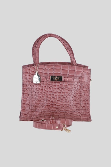 Genuine Leather Structured Handbag with Detachable Crossbody Strap - Image 1
