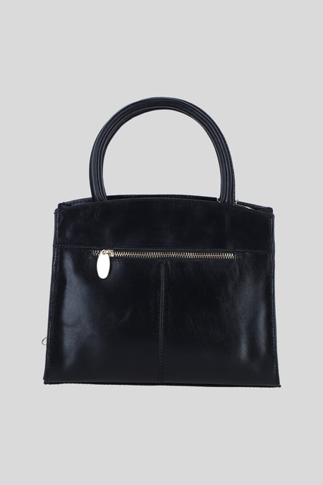 Genuine Leather Structured Handbag with Detachable Crossbody Strap - Image 3
