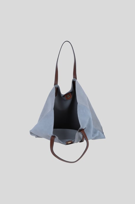 Real Suede Leather Shopper Bag with Leather Tassel Charm - Image 3