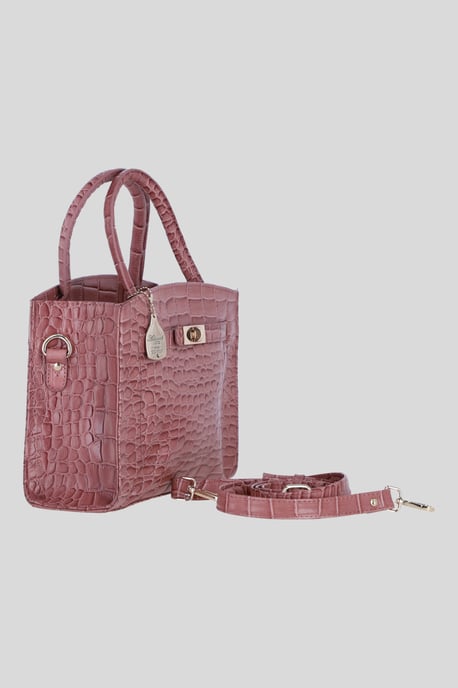 Genuine Leather Structured Handbag with Detachable Crossbody Strap - Image 4
