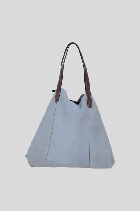 Real Suede Leather Shopper Bag with Leather Tassel Charm - Image 4