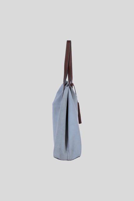 Real Suede Leather Shopper Bag with Leather Tassel Charm - Image 5
