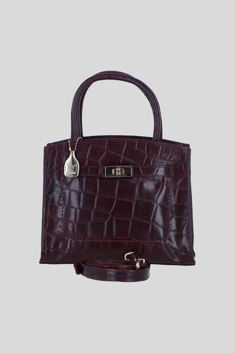 Genuine Leather Structured Handbag with Detachable Crossbody Strap - Image 1