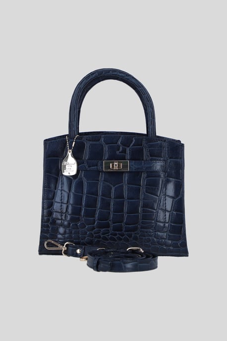 Genuine Leather Structured Handbag with Detachable Crossbody Strap - Image 1