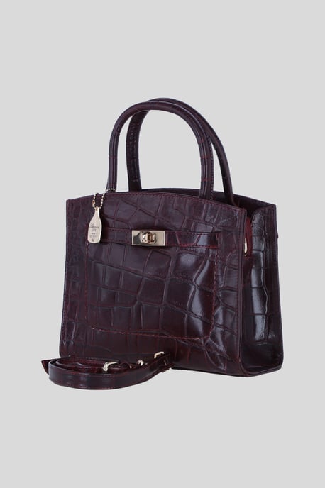 Genuine Leather Structured Handbag with Detachable Crossbody Strap - Image 2