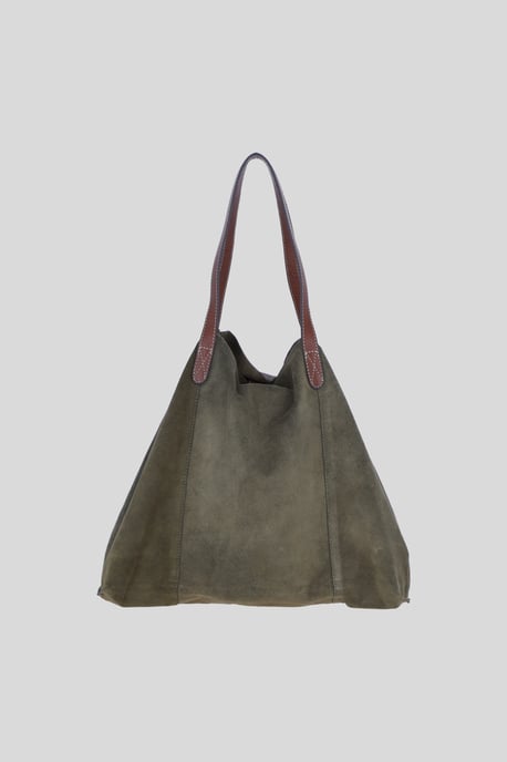 Real Suede Leather Shopper Bag with Leather Tassel Charm - Image 4