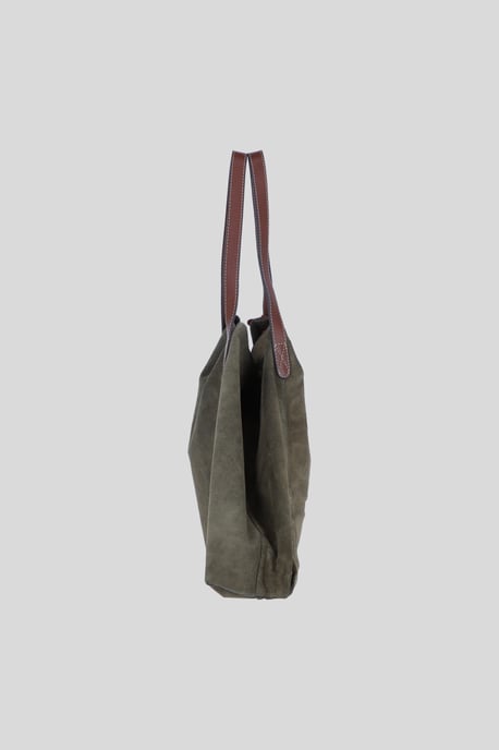 Real Suede Leather Shopper Bag with Leather Tassel Charm - Image 5