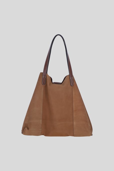 Real Suede Leather Shopper Bag with Leather Tassel Charm - Image 4