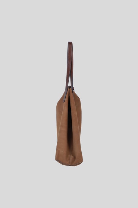 Real Suede Leather Shopper Bag with Leather Tassel Charm - Image 5