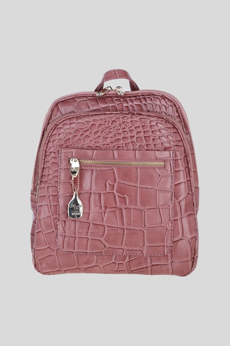 Real Leather Backpack with Multiple Pockets and Gold-Tone Hardware - Image 1