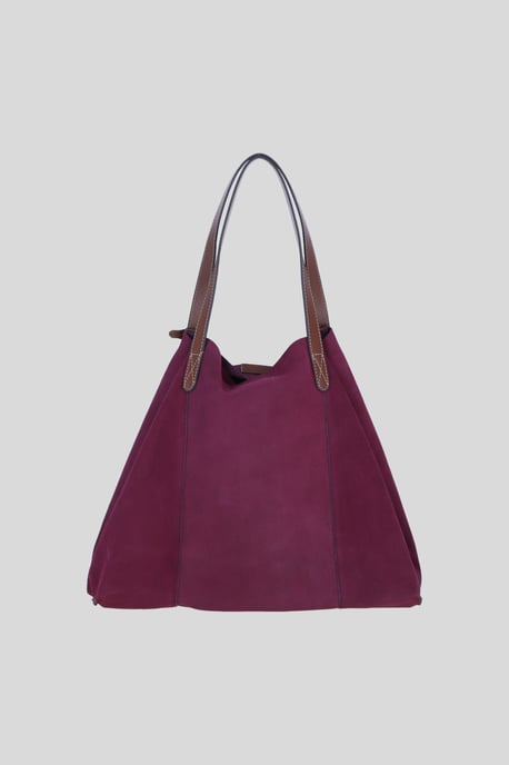 Real Suede Leather Shopper Bag with Leather Tassel Charm - Image 4
