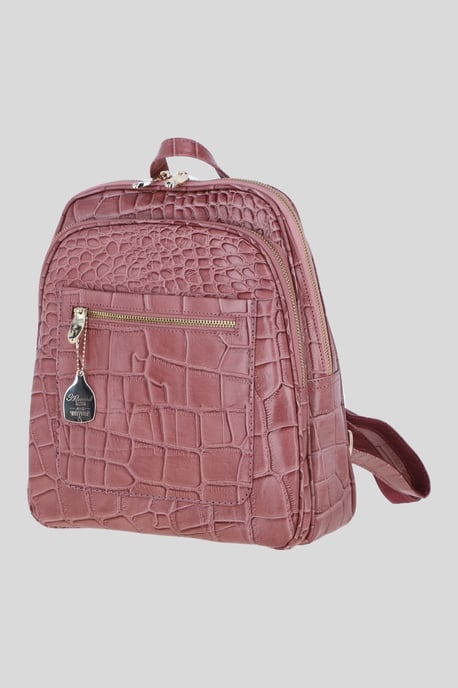 Real Leather Backpack with Multiple Pockets and Gold-Tone Hardware - Image 2