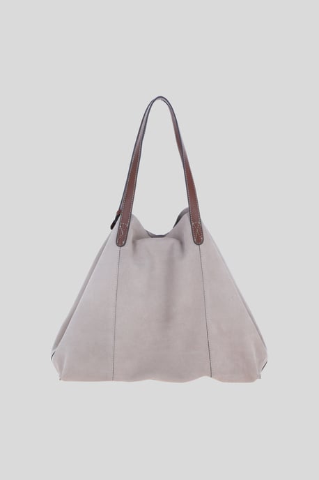 Real Suede Leather Shopper Bag with Leather Tassel Charm - Image 3