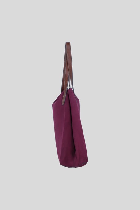 Real Suede Leather Shopper Bag with Leather Tassel Charm - Image 5
