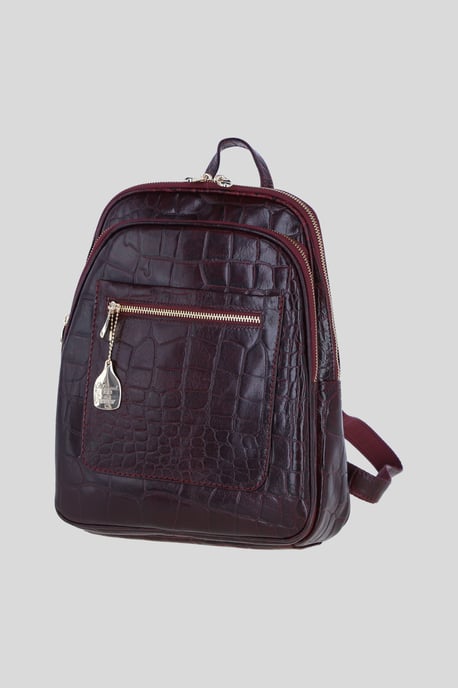 Real Leather Backpack with Multiple Pockets and Gold-Tone Hardware - Image 2