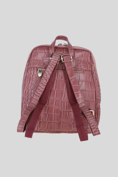 Real Leather Backpack with Multiple Pockets and Gold-Tone Hardware - Image 3