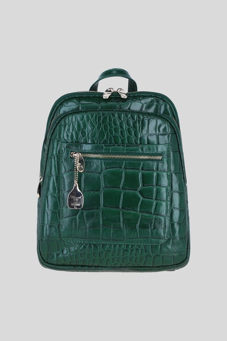 Real Leather Backpack with Multiple Pockets and Gold-Tone Hardware - Image 1