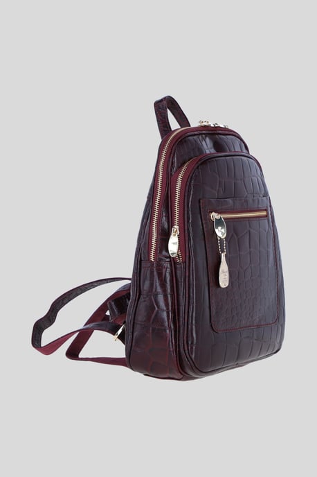 Real Leather Backpack with Multiple Pockets and Gold-Tone Hardware - Image 4