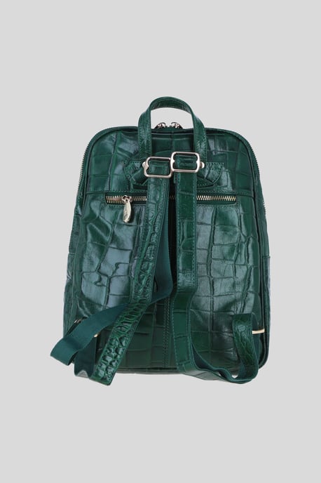 Real Leather Backpack with Multiple Pockets and Gold-Tone Hardware - Image 3