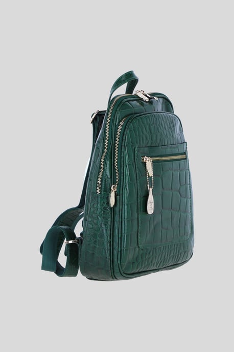 Real Leather Backpack with Multiple Pockets and Gold-Tone Hardware - Image 4