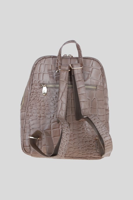 Real Leather Backpack with Multiple Pockets and Gold-Tone Hardware - Image 3