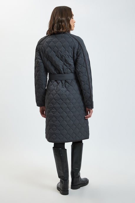 Quilted Tipped Long Coat - Image 3