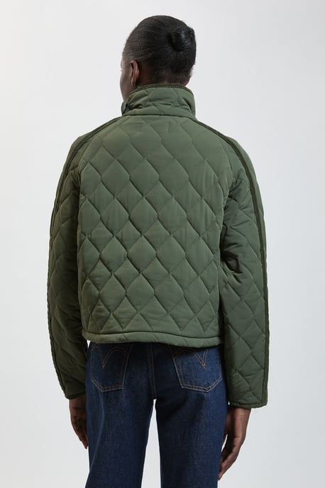 Quilted Tipped Detail Short Coat - Image 2