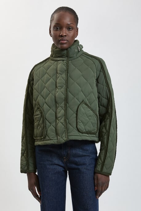 Quilted Tipped Detail Short Coat - Image 4