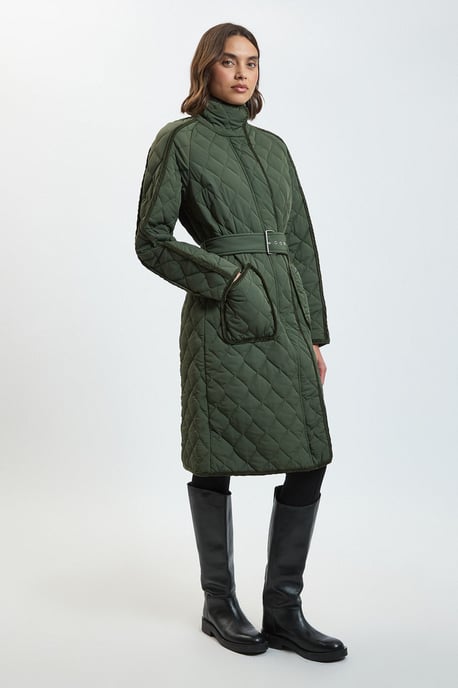 Quilted Tipped Long Coat - Image 1