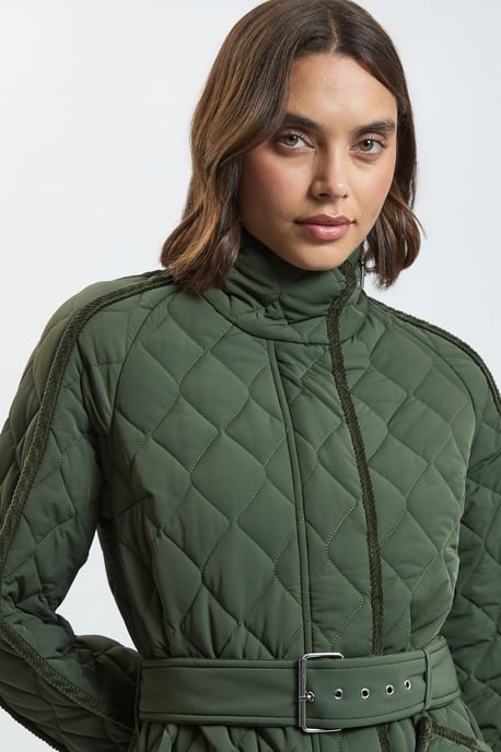 Quilted Tipped Long Coat - Image 2