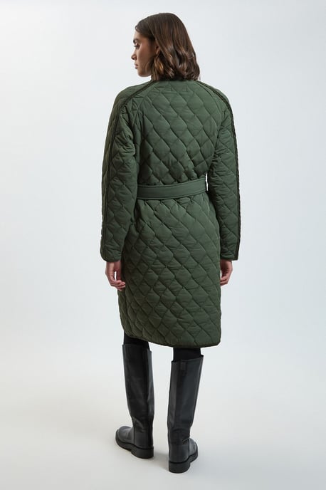 Quilted Tipped Long Coat - Image 3