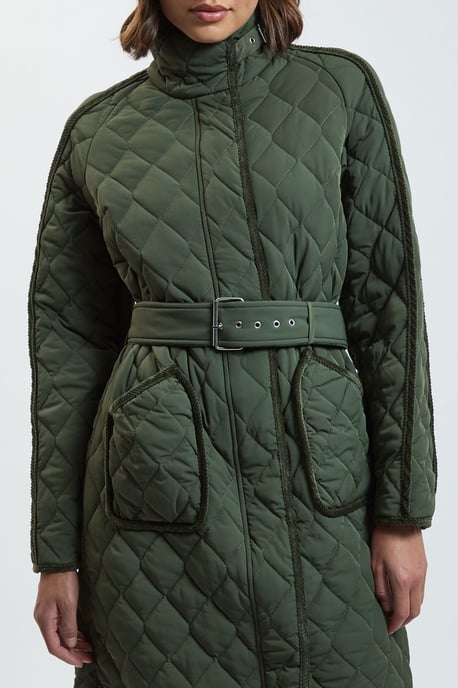 Quilted Tipped Long Coat - Image 4