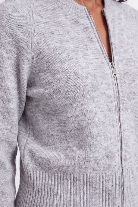 Wool Blend Cosy Knit Bomber Jacket - Image 3