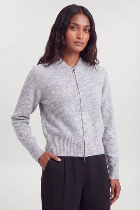 Wool Blend Cosy Knit Bomber Jacket - Image 4